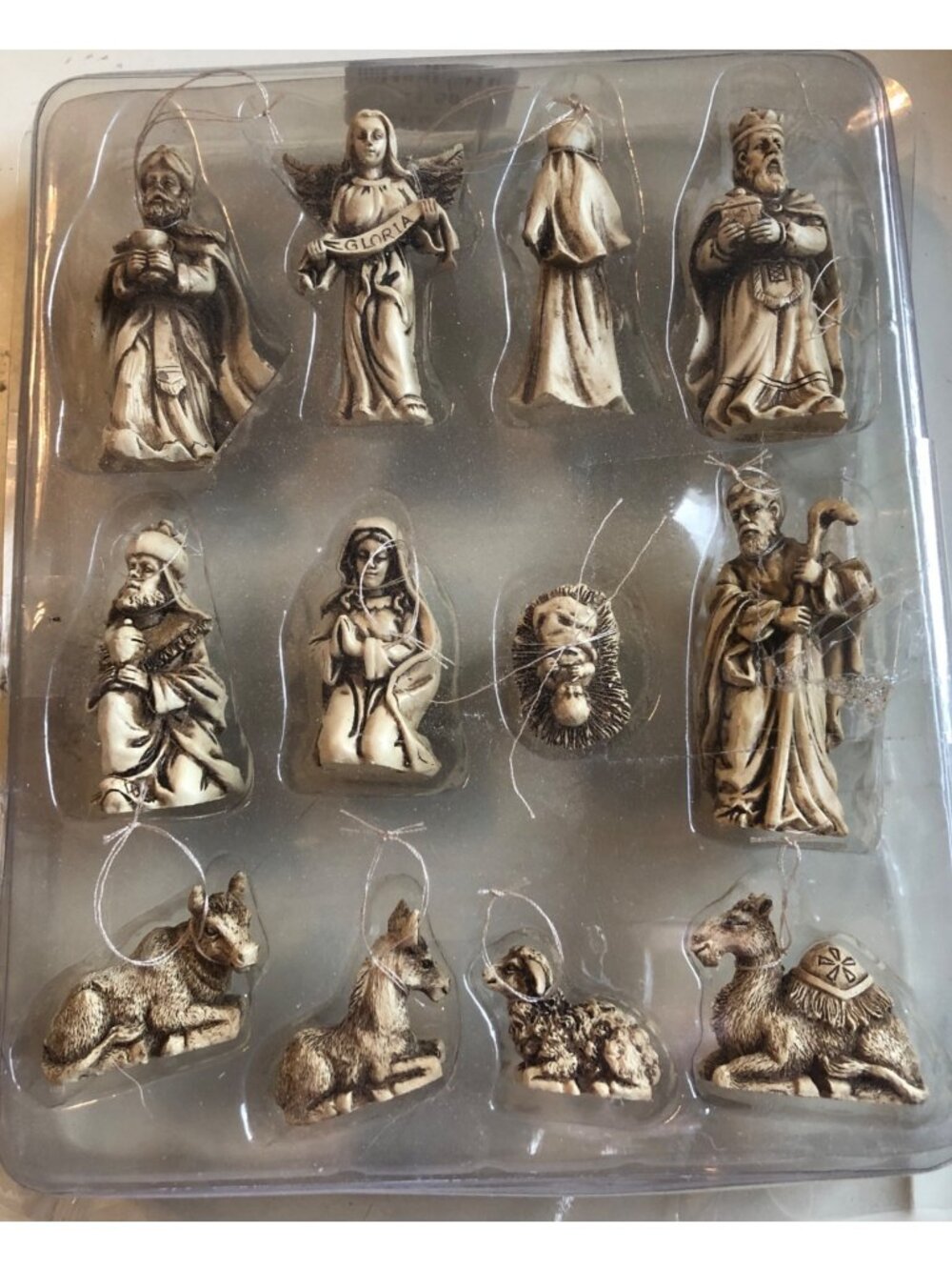 Nativity Scene Miniature Figurines Resin Christmas Ornaments Holiday Decor